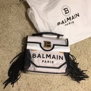 Balmain transparent and black pvc b-buzz 23 bag